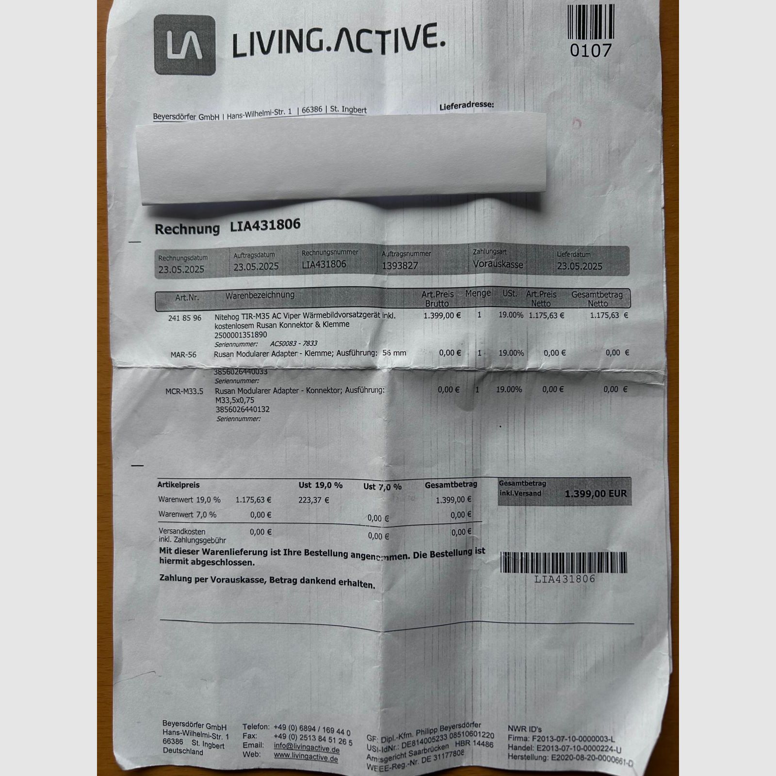 Nachtsichtgerät Dual use neuwertig: Nitehog TIR-M35 AC Viper Wärmebildvorsatzgerät 