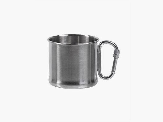 Becher / Tasse 500 ml aus Edelstahl - mit Karabiner - Henkel