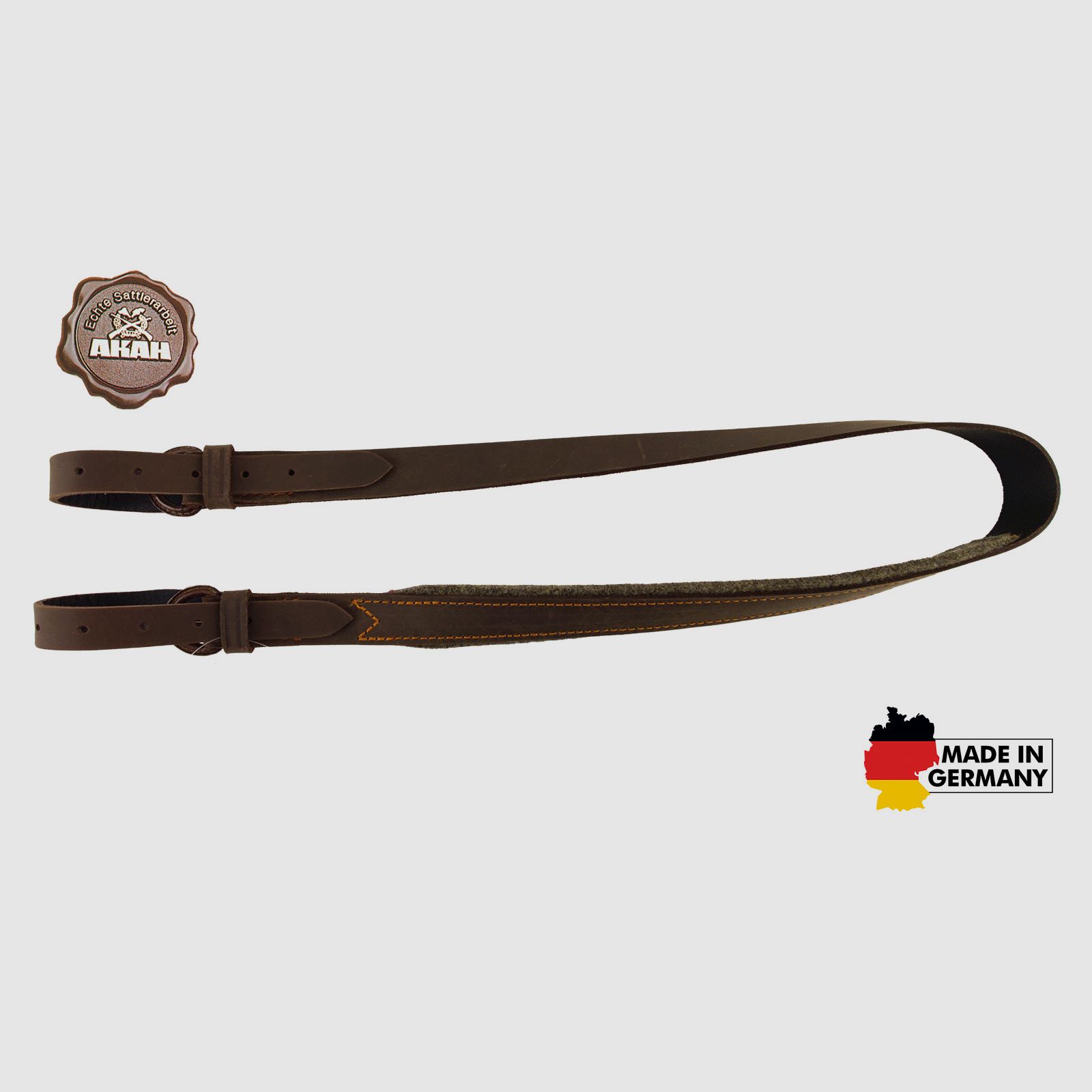 AKAH rifle sling pull-up leather with wool felt