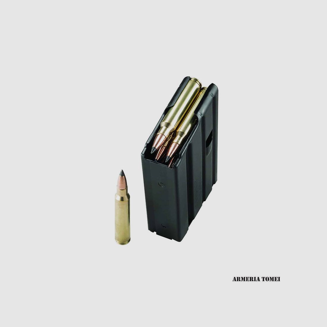 MAGAZIN – DURAMAG Magazin SS AR15 .223R./5.56, Edelstahl, 10 Schuss, T360 Schwarz, Oranger Elevator, Everflex Feder
