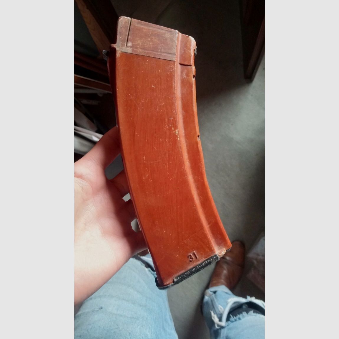 ost-deutsches MPi-74 / AK74 Deko Magazin aus AG4 Glasfaser Bakelit (unbrauchbar/deaktiviert)   // DDR NVA / Yunker