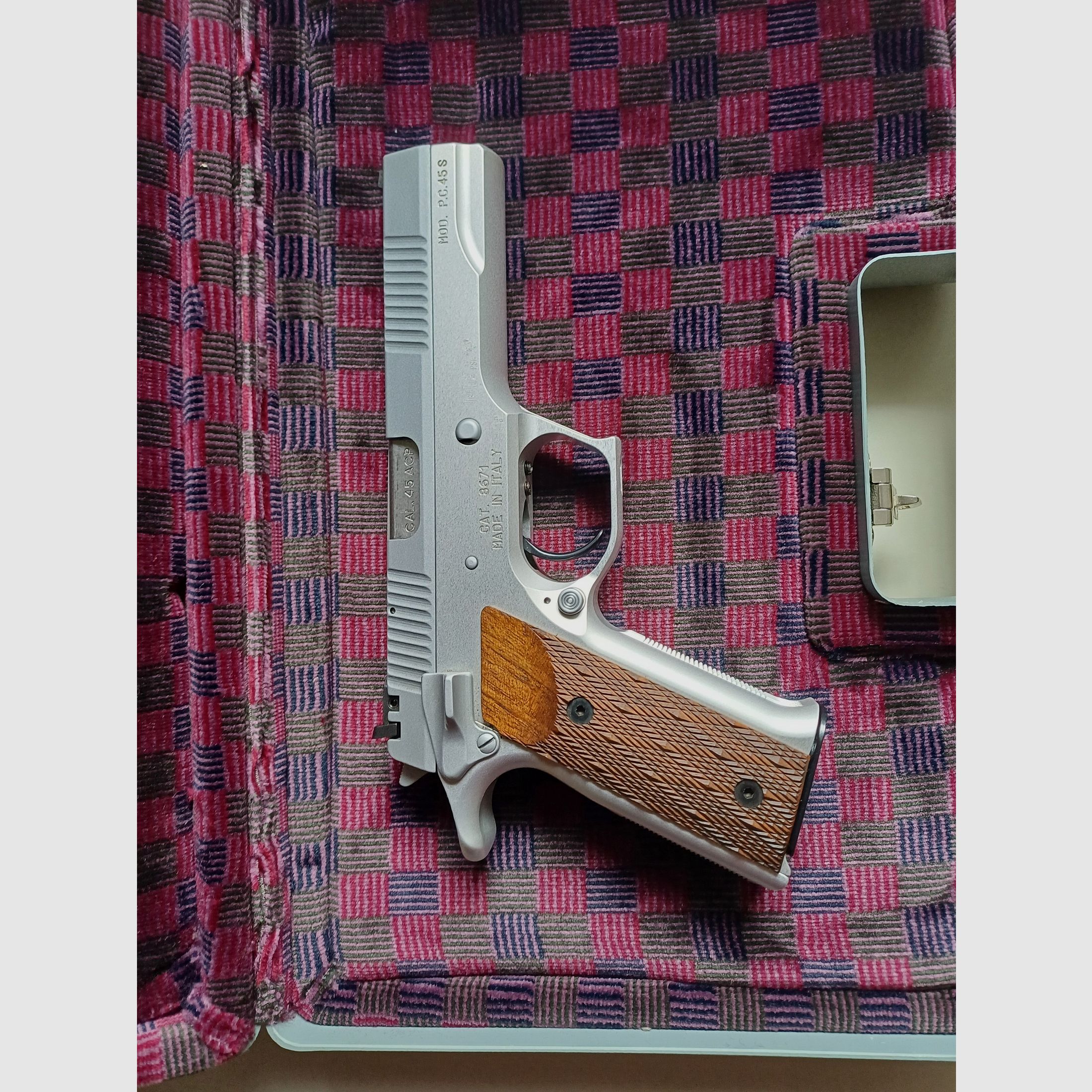 Pardini 45 ACP Nickel Sport Model P.C. 45 S, 5 inch; Top onderhouden, weinig geschoten, afbeelding 1 van 8