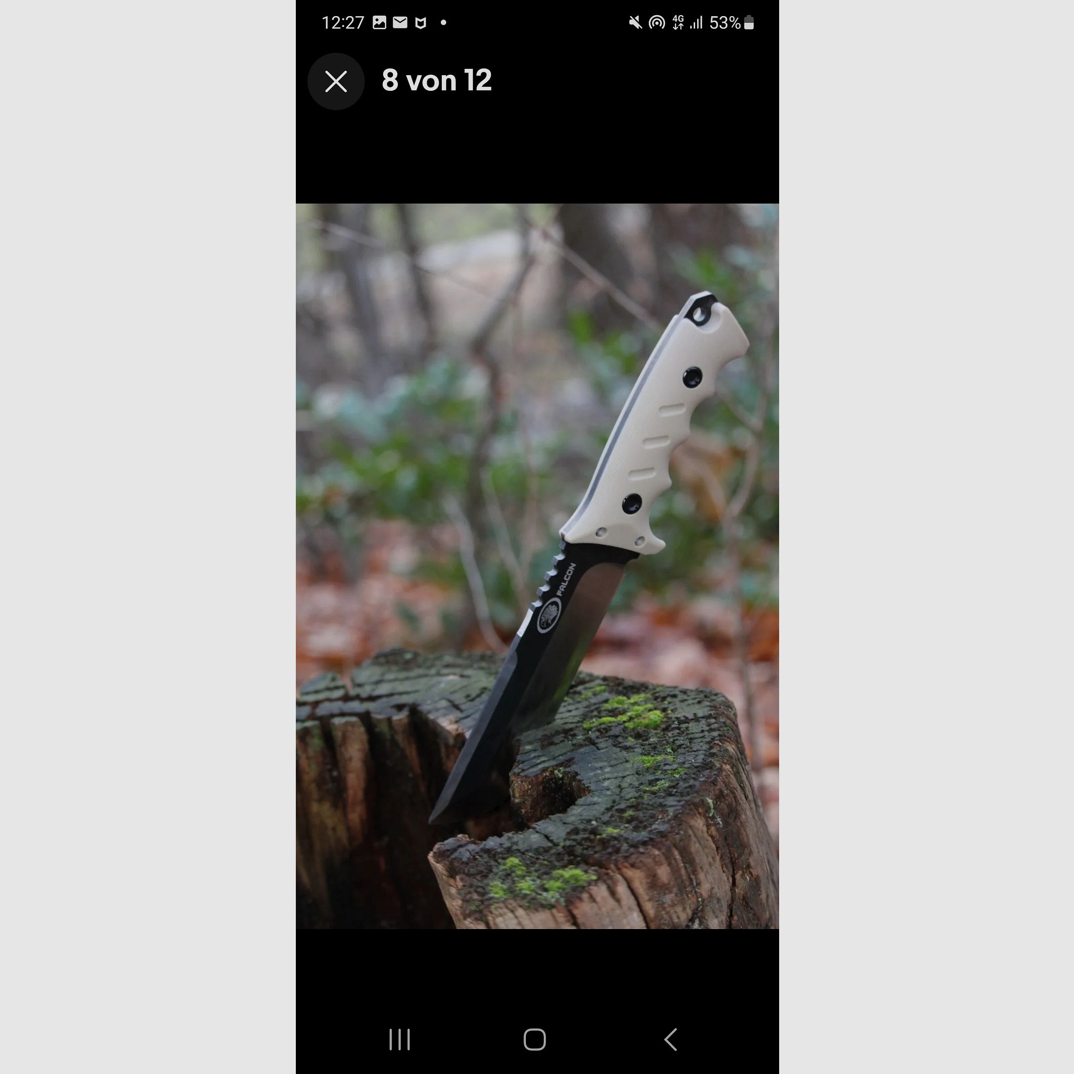 Coltello da esterno di alta qualità full tang incluso fodero in pelle e acciarino 28 cm