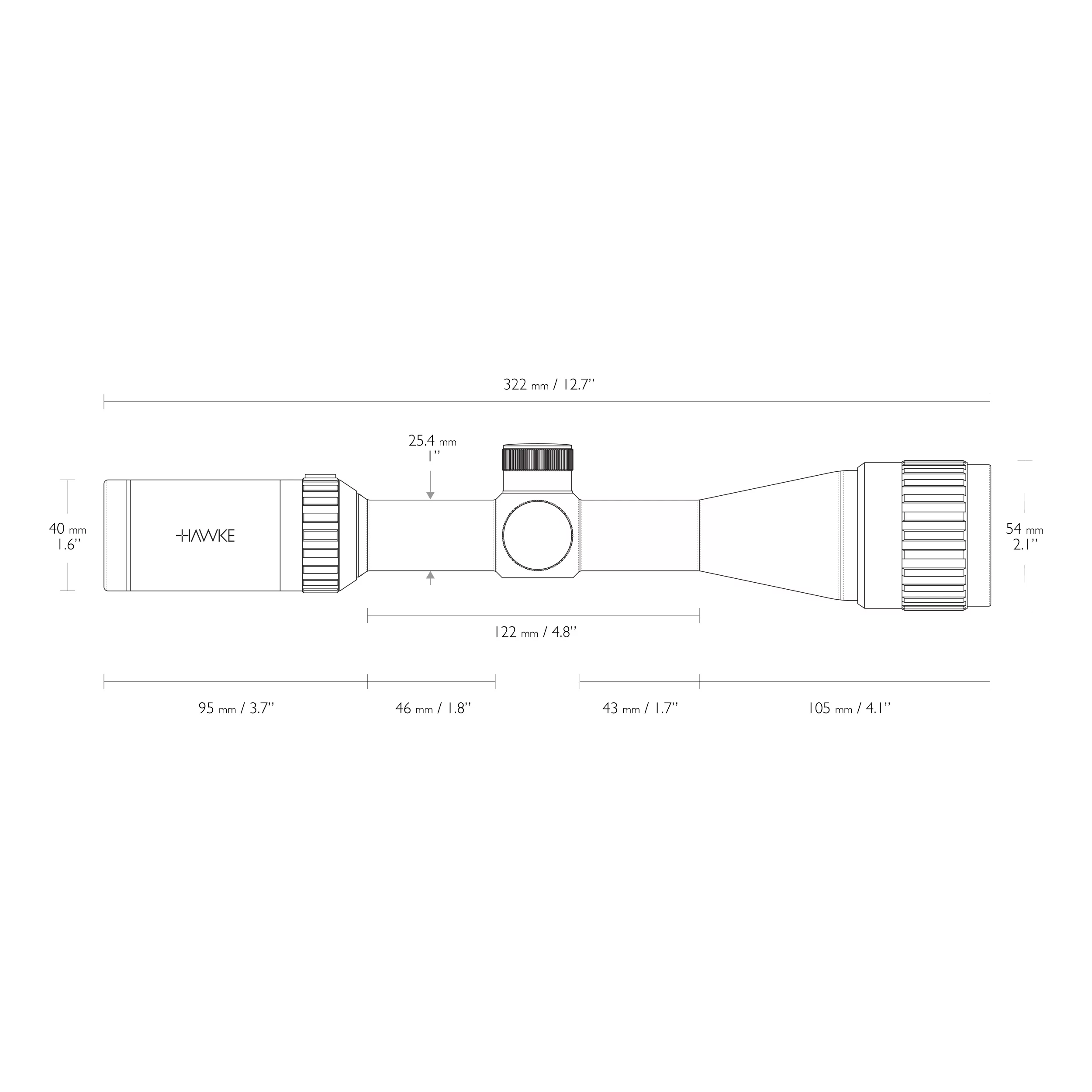 Luneta celownicza Hawke Vantage 3-9x40 AO IR Mil Dot tubus 1" bez montażu, zdjęcie 8 z 38