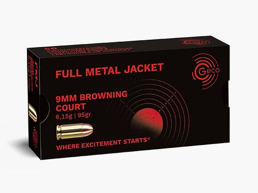 Geco 9mm Browning short – FMJ – 95gr/6,15g – 50er