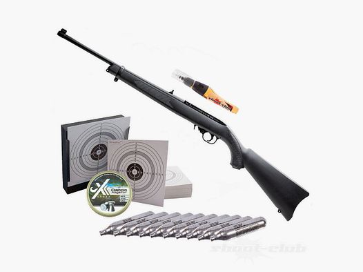 Ruger 10/22 CO2 Gewehr Kaliber 4,5mm Diabolos schwarz - Kugelfang-Set