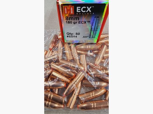 8mm--323/180grs ECX Bleifrei Hornady No. 32314 Geschosse 50 Stk.