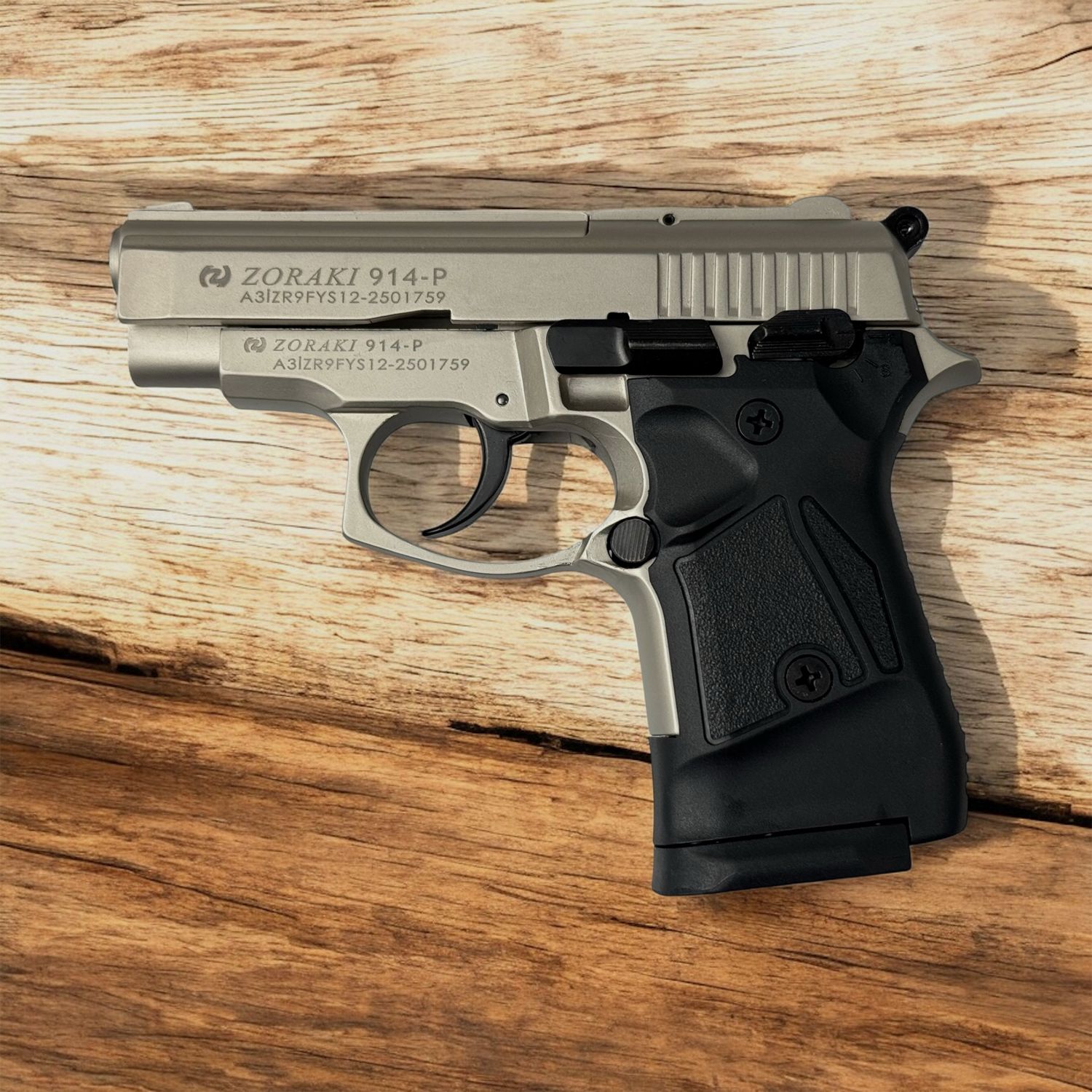 Zoraki schreckschusspistool 914 kal. 9mm P.A.K satijn