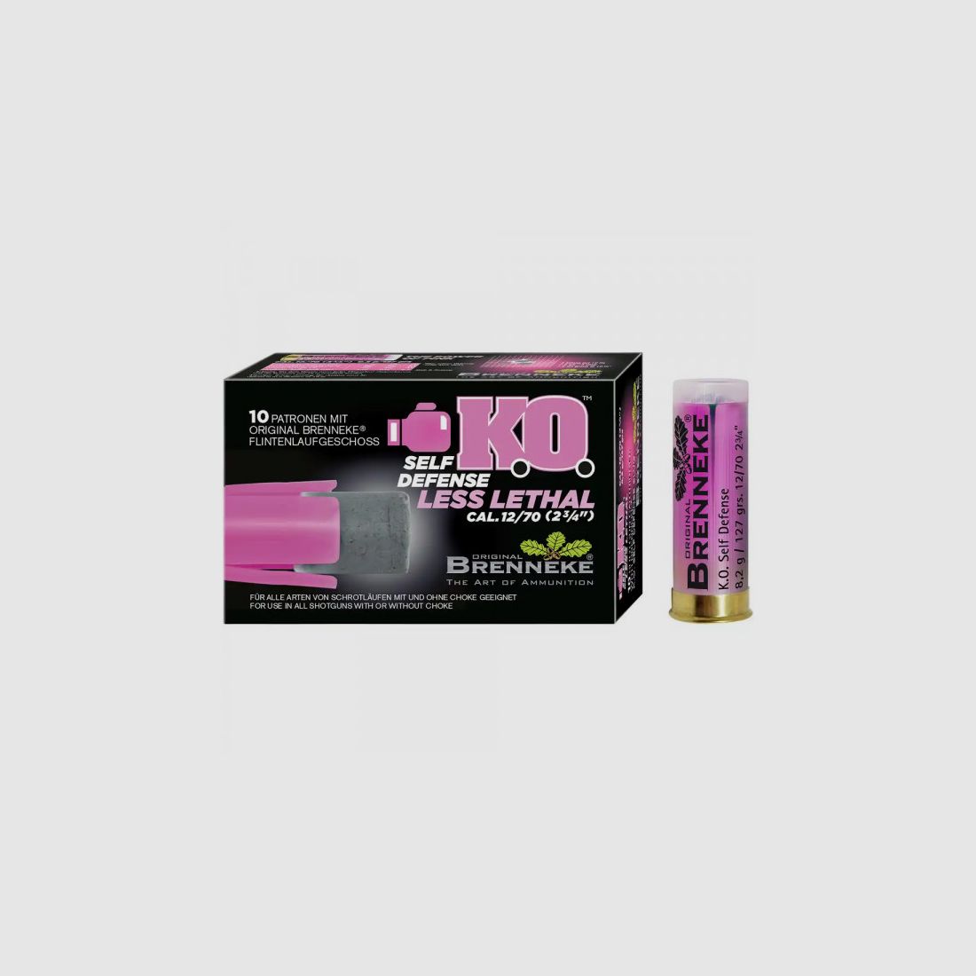 BRENNEKE K.O. "LESS LETHAL" SLUGS / FLG - 8,2G / 127 GRS - 12/70 - 10 SCHUSS