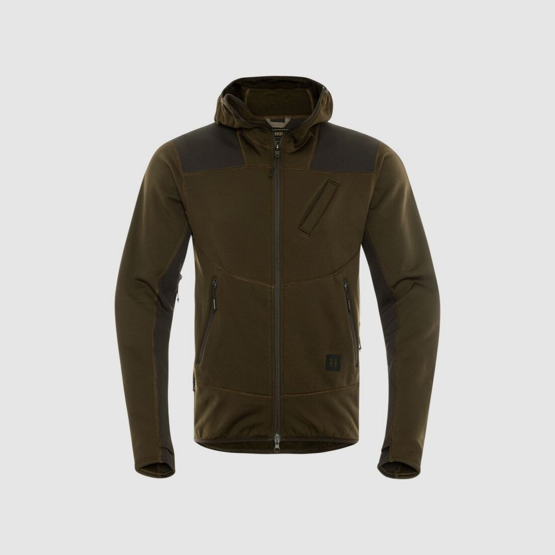 Härkila Deer Stalker Fleece Hoodie Willow green / Shadow Brown