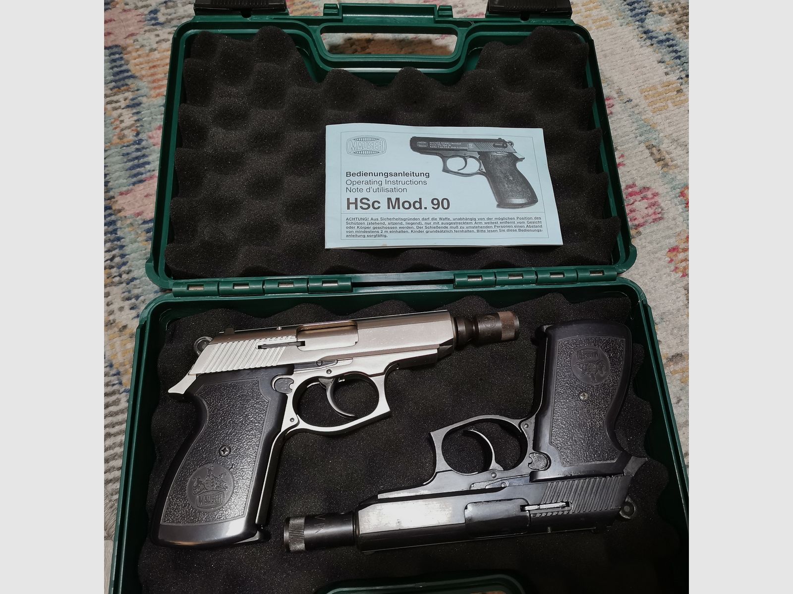 Mauser HSC 90 Para Srebrny/Czarny Broń kolekcjonerska z PTB Wolna od 18 roku życia