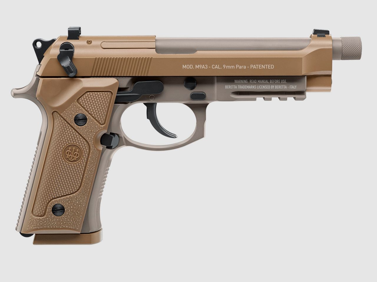 CO2 Pistole Beretta  M9A3 FDE flat dark earth Blowback Kaliber 4,5 mm BB (P18)