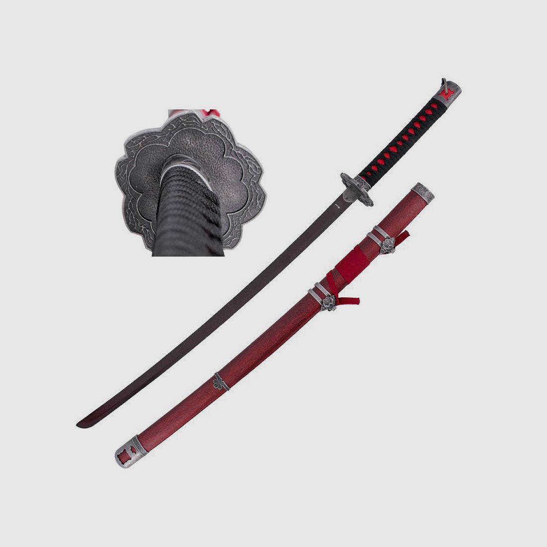 Katana Sekiro Rot mit Holz Saya