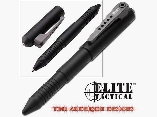 Taktischer Stift CNC Aluminium mit Glasbrecher. Tinte schwarz.