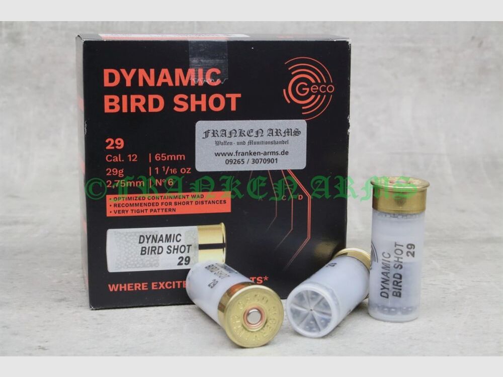 GECO Dynamic Bird Shot 12/65 29.0G 25 pieces bulk prices