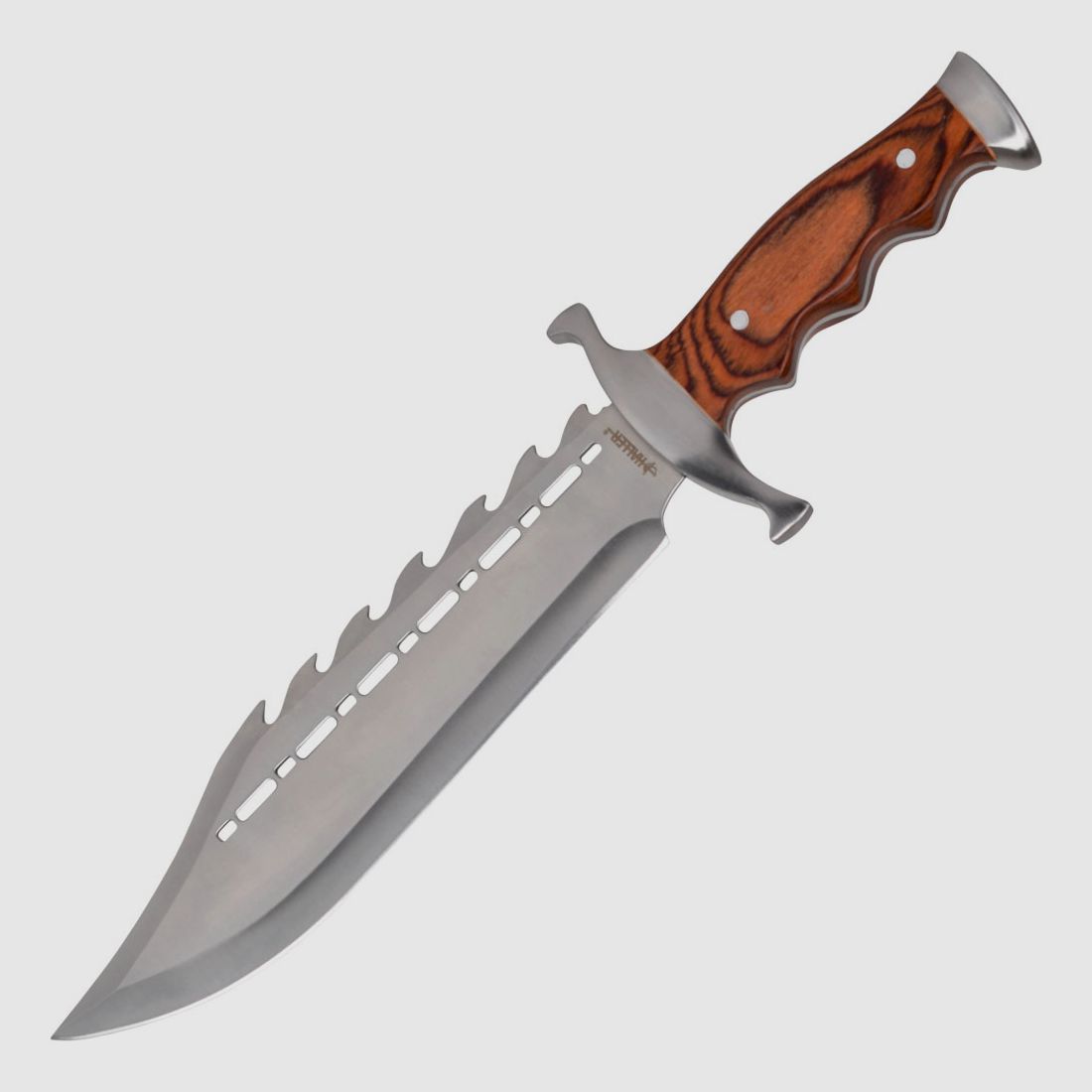 Survival Bowiemesser mit vernietetem Holzgriff