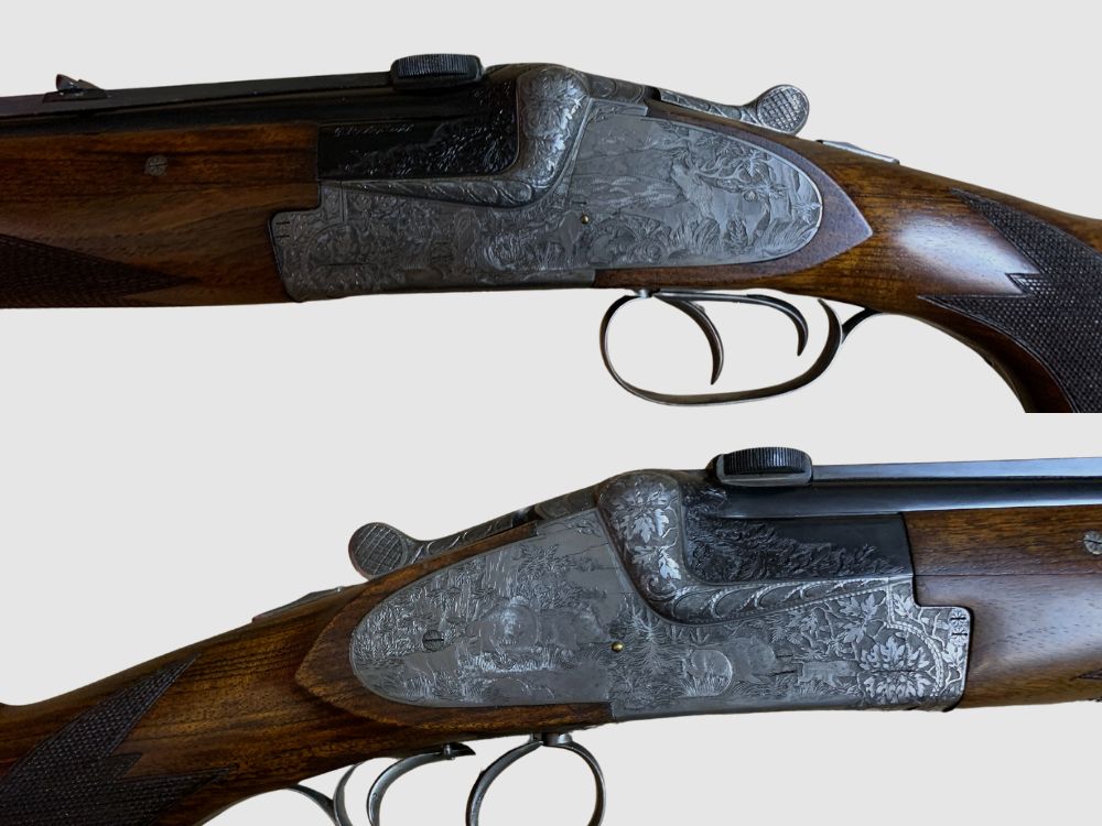 Double rifle Merkel 8x75RS with 2x Schmidt & Bender scopes