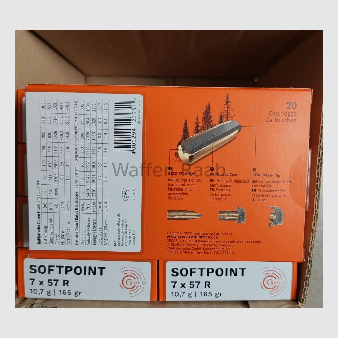 Geco Softpoint 7 x 57 R 10,7g/ 165grs., afbeelding 4 van 4