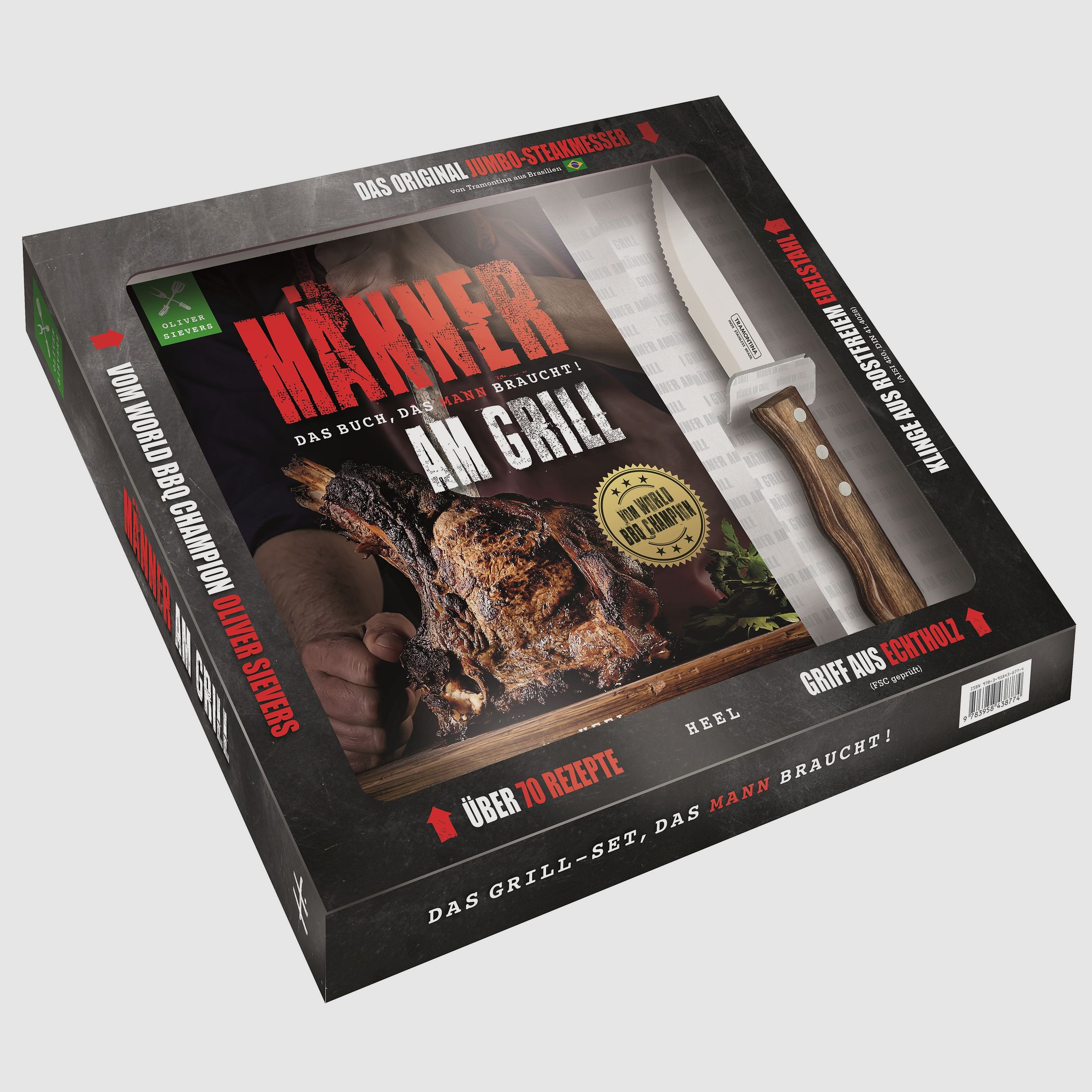 Mężczyźni przy grillu w tym nóż