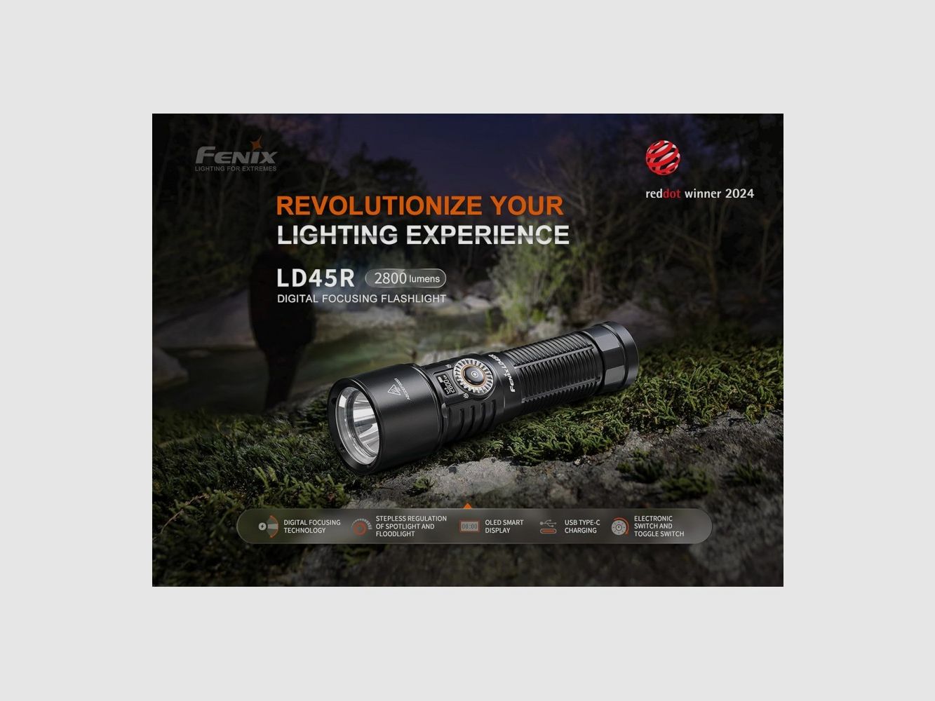FENIX LD45R - Oplaadbare zaklamp 2800 lumen 480 m, afbeelding 5 van 10