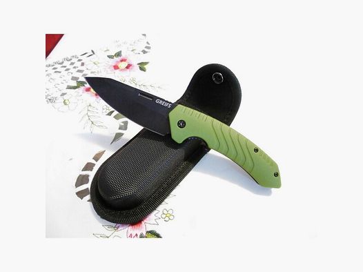 GREIFS® Klappmesser (Zweihandmesser) mit Messertasche Liner-Look scharf Neu !
