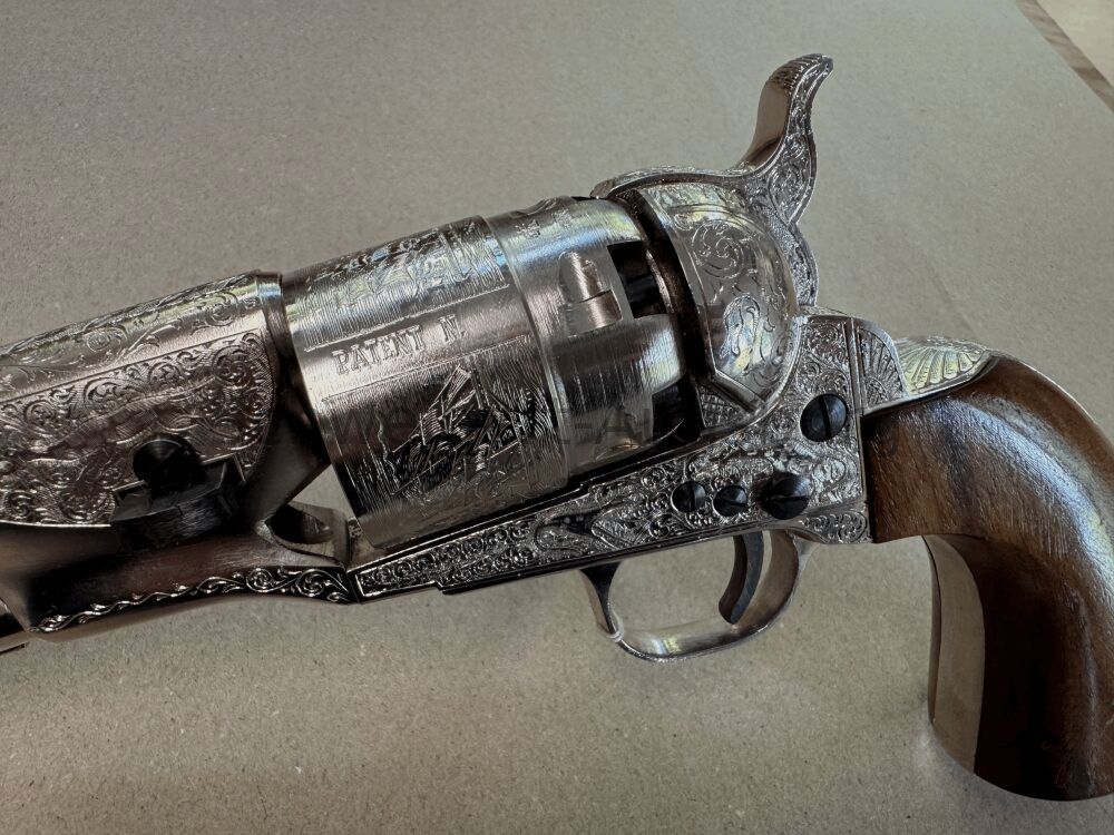 Perkussie revolver Galesi Rigarmi Brescia Army 1860 handgegraveerd .44(BlackPowder)