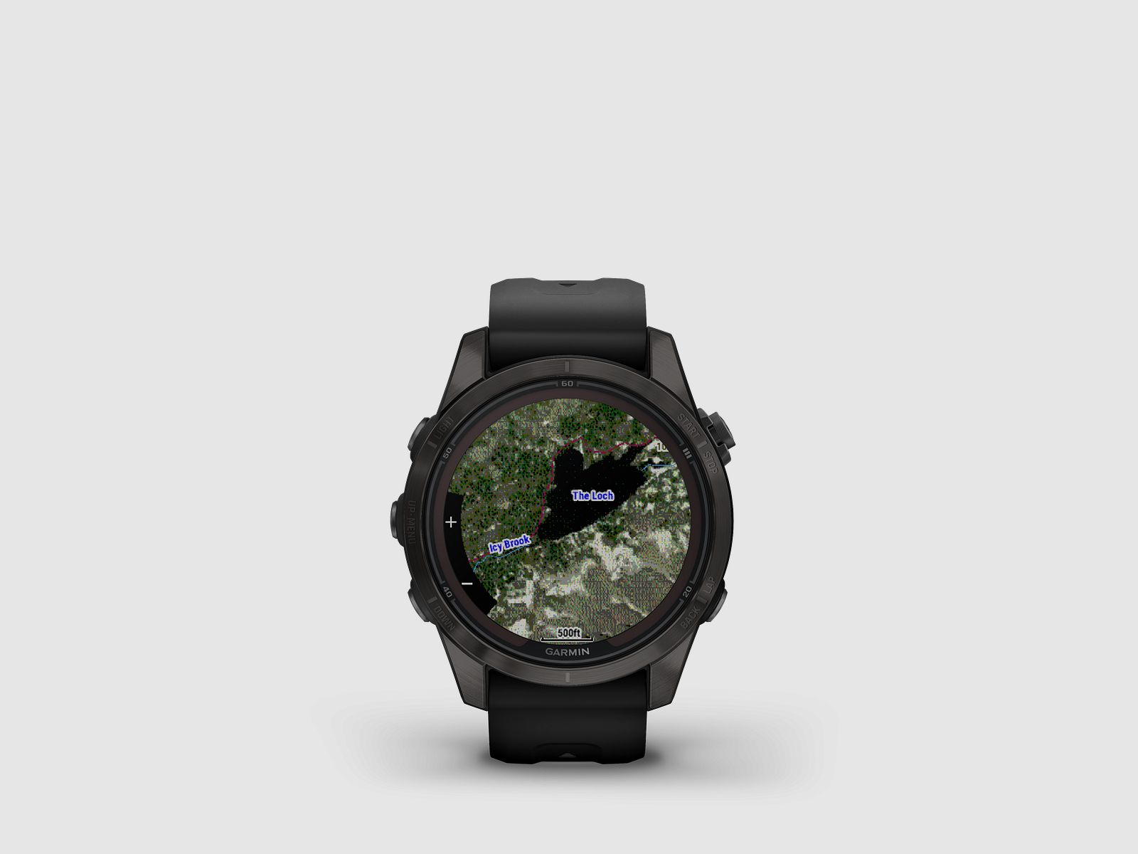 Garmin fēnix® 7S Pro – Edizione Sapphire Solar, Nero/Grigio Carbonio Titanio DLC con cinturino in silicone QuickFit® da 20 mm