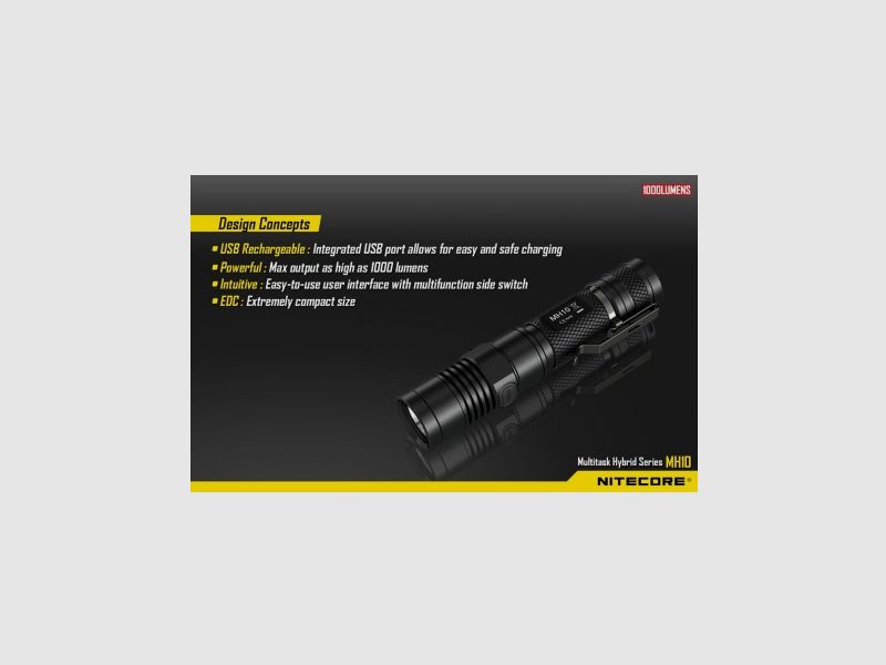Latarka Nitecore MH10 1000 lumenów, zdjęcie 5 z 17