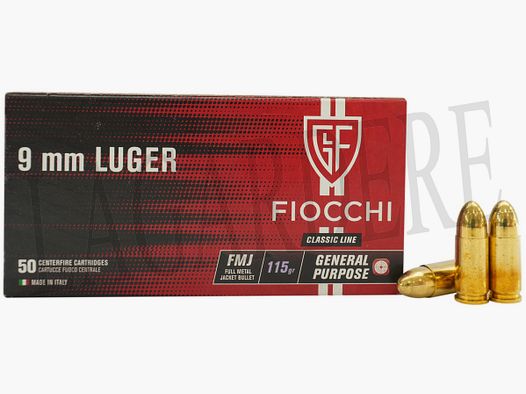 FIOCCHI FMJ 115 GRS CLASSIC LINE (PATRONE)