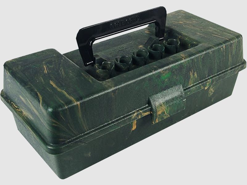 MTM Shotgun Shell Box SF-50-20-09 wild camo with carrying handle for 50 shotgun shells .20