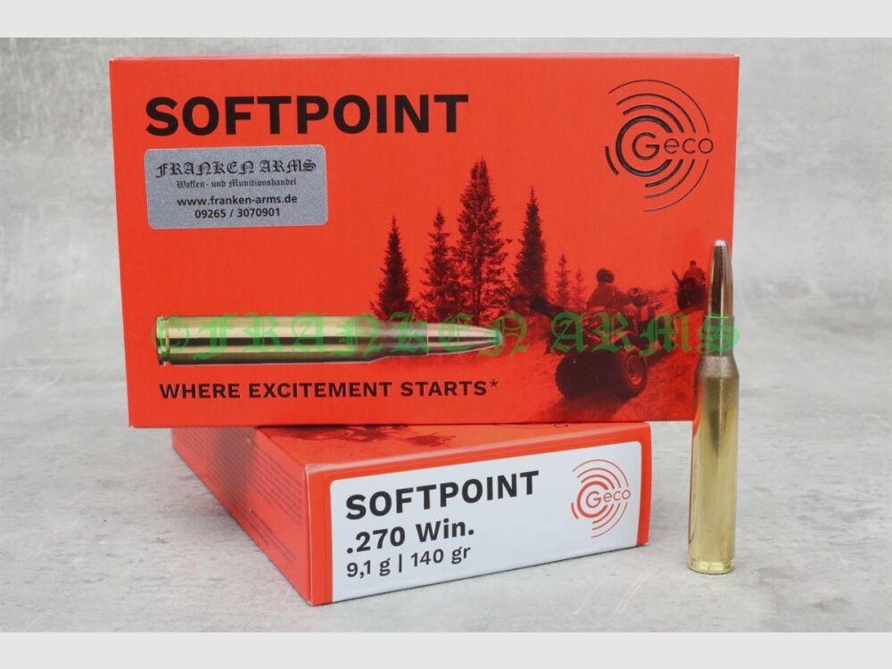 Geco parte de la chaqueta .270 Win. 140gr. 9,1g 20 piezas precio por cantidad