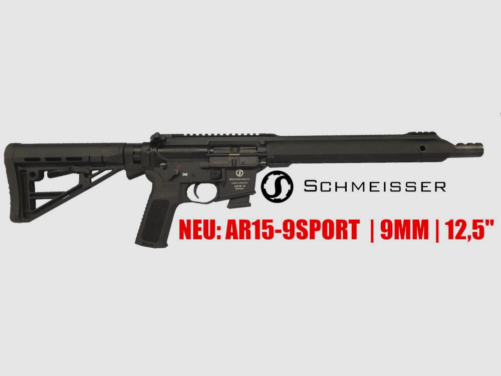 NEU: Schmeisser AR15-9 Sport  9mm Luger mit der neuen Lauflänge 12,5"	 Made in Germany sofort Verfügbar