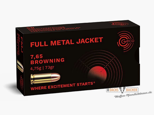 GECO 7,65 Browning FMJ Full Metal Jacket 4,75g/73gr 50 Schuß