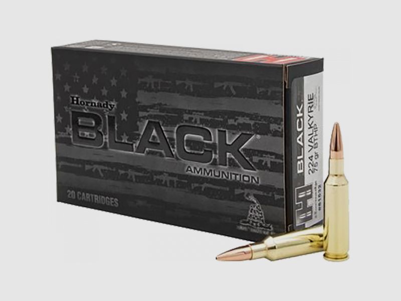 Hornady BLACK .224 Valkyrie BTHP 75 grs Büchsenpatronen