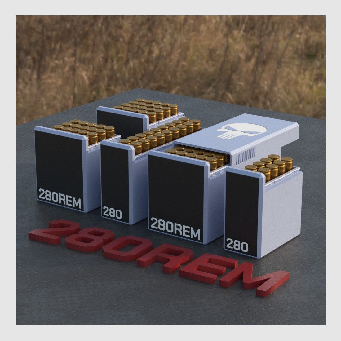 Filamelt Munitionsbox / Ammo Box .280 Remington – Patronenbox für 50 Schuss, Made in Germany