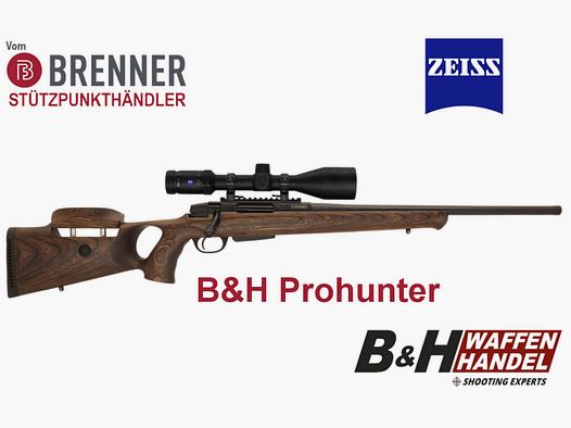 Brenner complete package: BR20 B&H Prohunter hole stock Zeiss V6 2.5-15 fully assembled