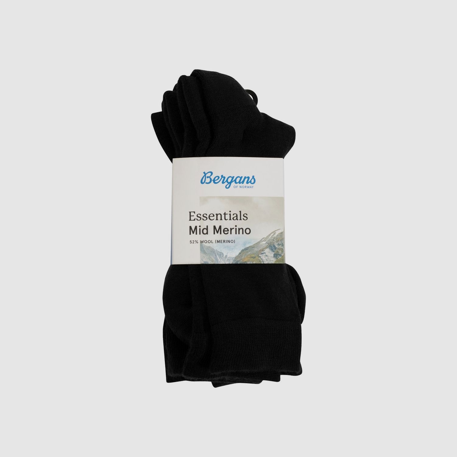 Bergans Essentials Mid Merino Sock 3pk Black 36-40