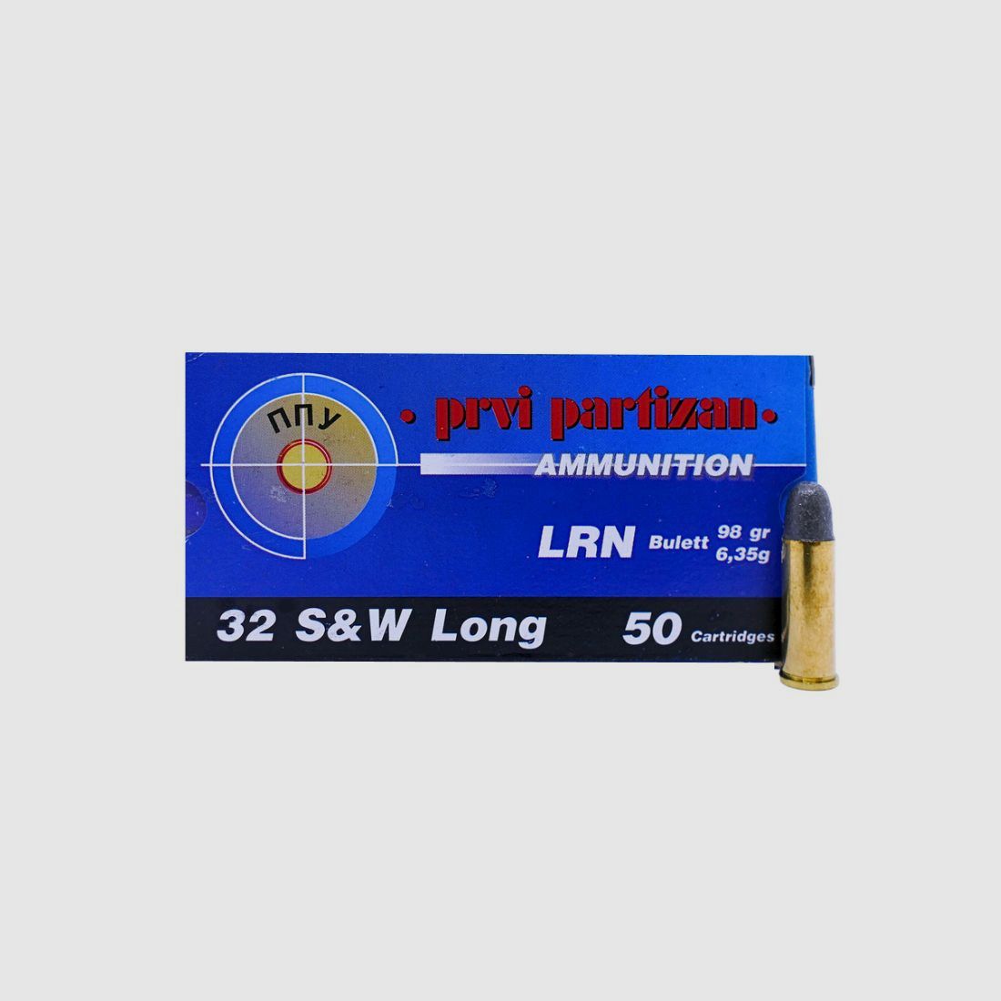Prvi-Partizan .32 S+W Long LRN 6.35g/98gr. Handgun cartridges