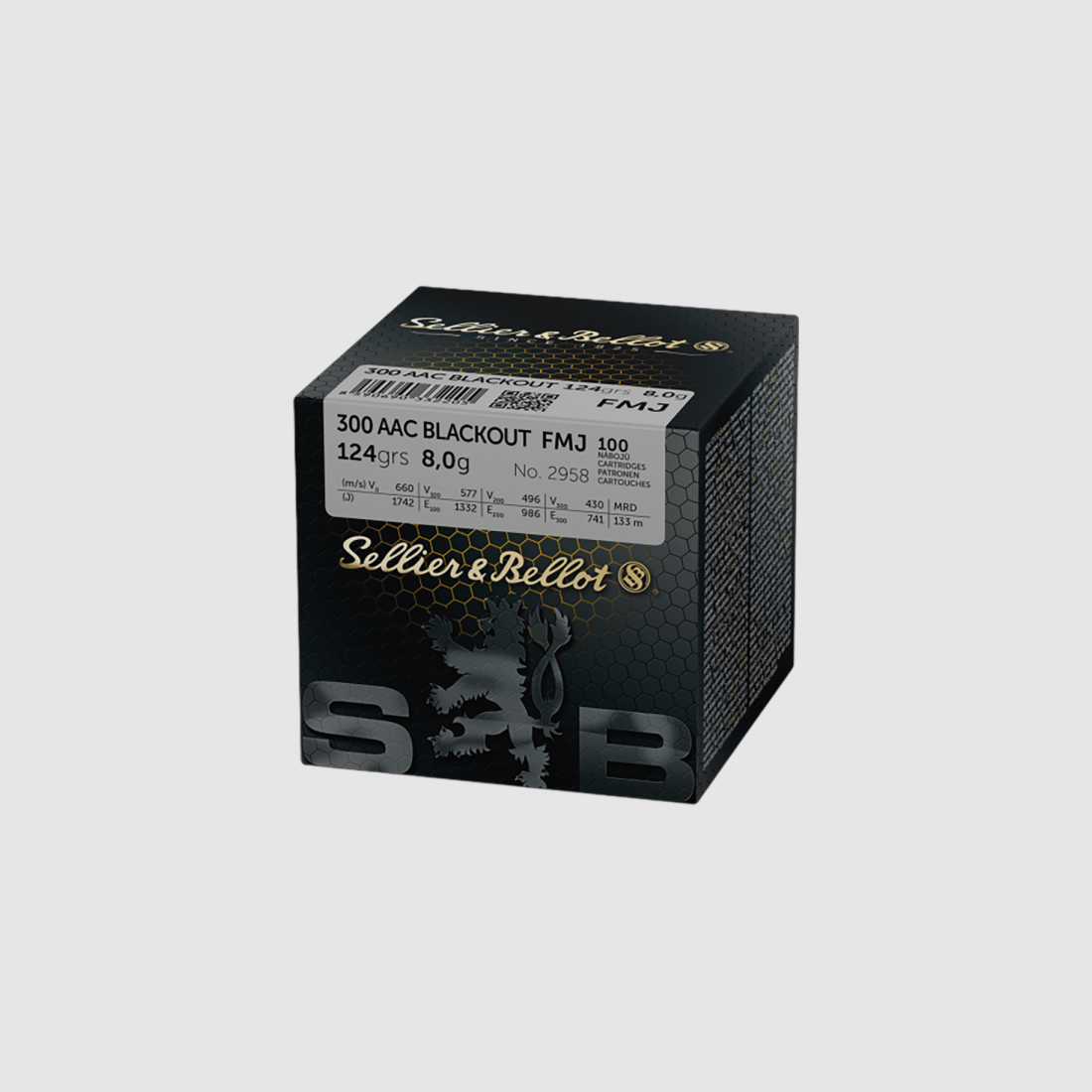 Sellier & Bellot FMJ 124 gr .300 AAC Blackout (100 Stk.)