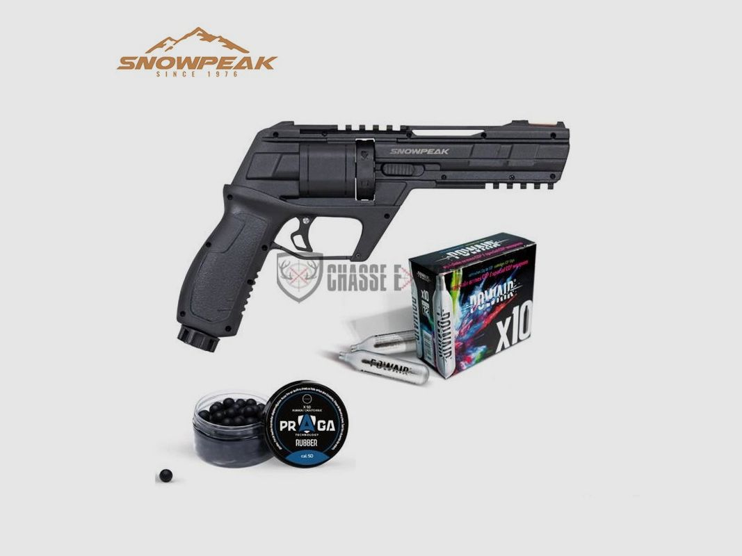 Pack Revolver SNOWPEAK CP300 13j Kal. 50 + Co2 + Kugeln