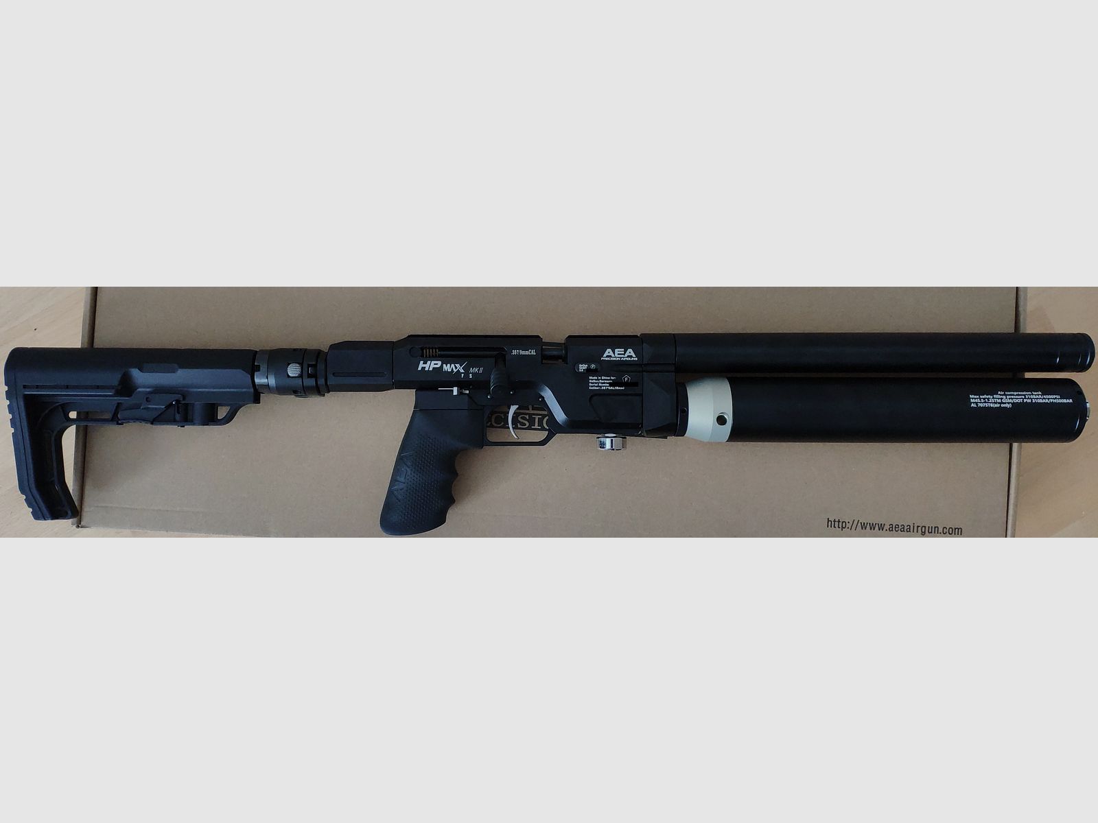 AEA Airguns HP MAX MK2 with compressor moderator and many other parts 9 mm .357" HPMAX M2 .35