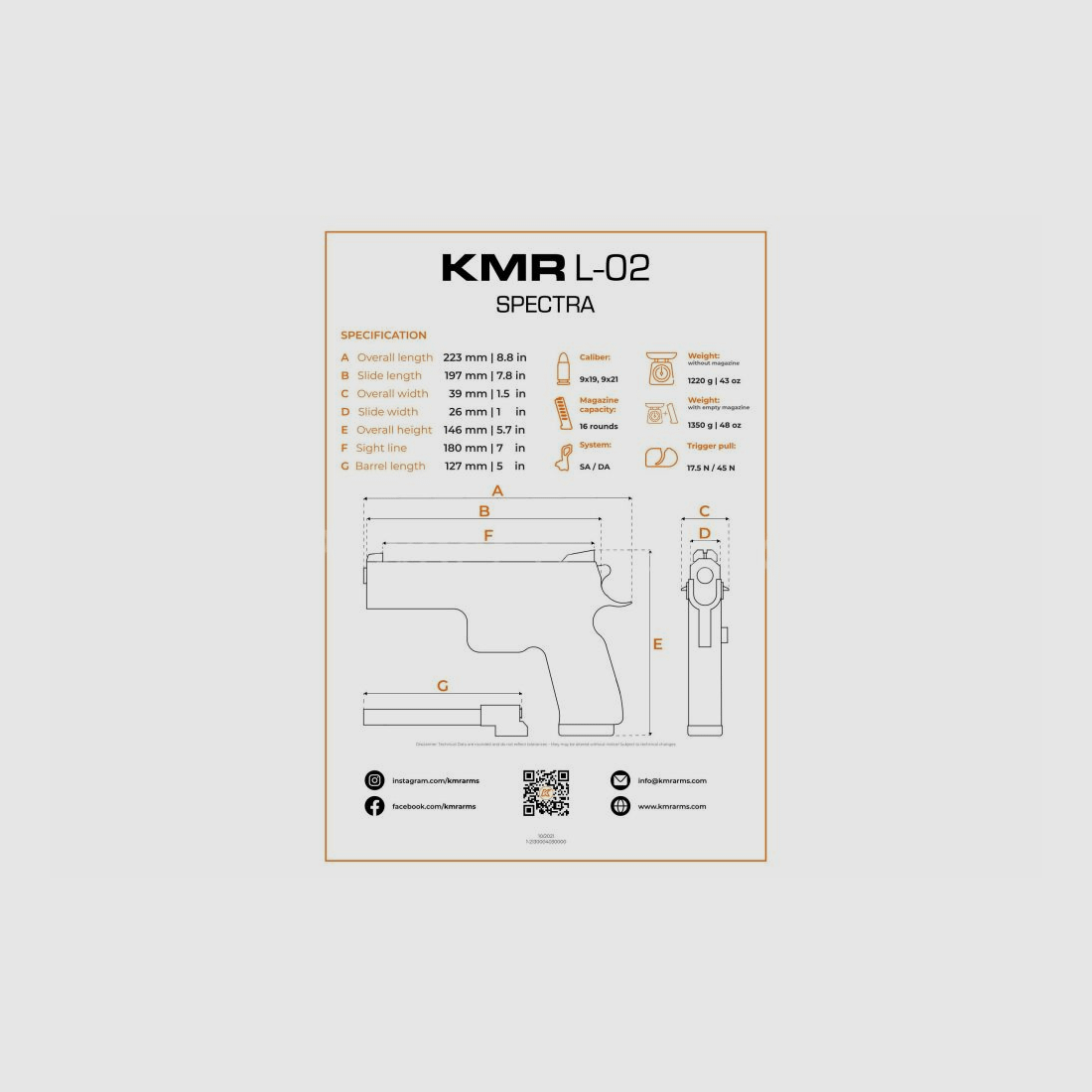 KMR L-02 SPECTRA O.R incluyendo la afinación del gatillo MERKLE 9mm Luger