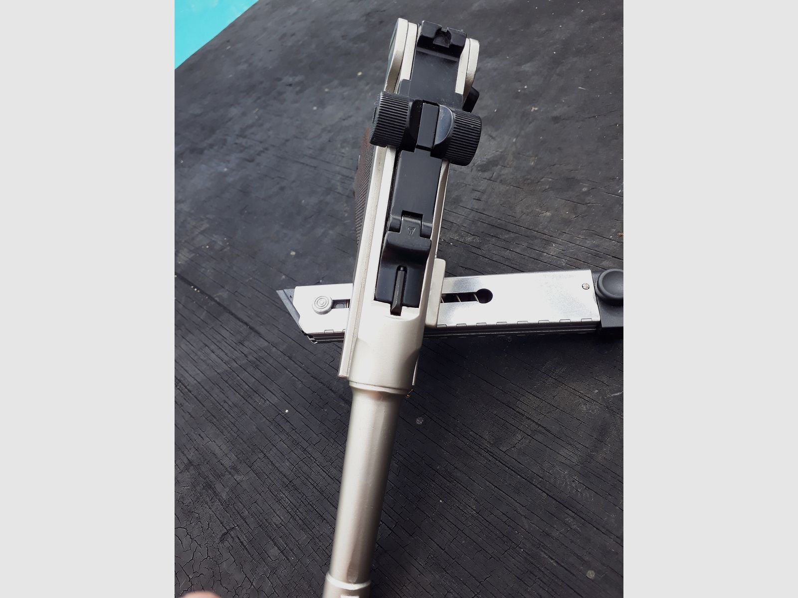 ME Modell P08 Parabellum Nickel, selten.