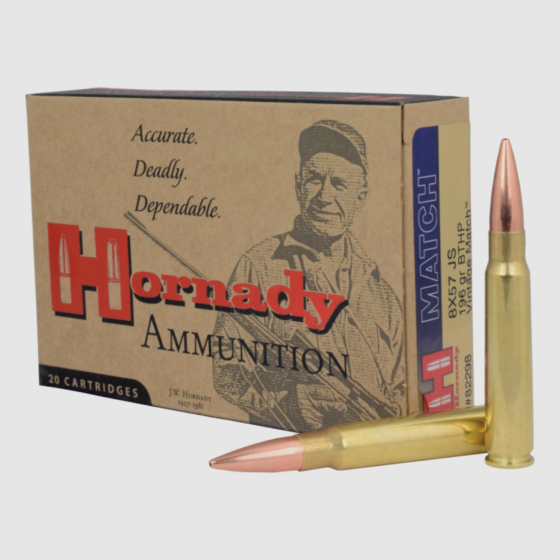 8x57 JS Hornady VINTAGE MATCH™ 196 gr BTHP MATCH™ VE20