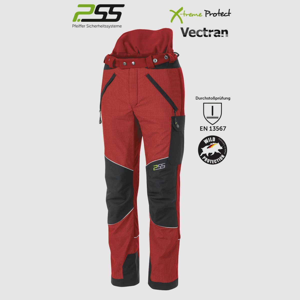 PSS X-treme Protect varkensbeschermbroek rood