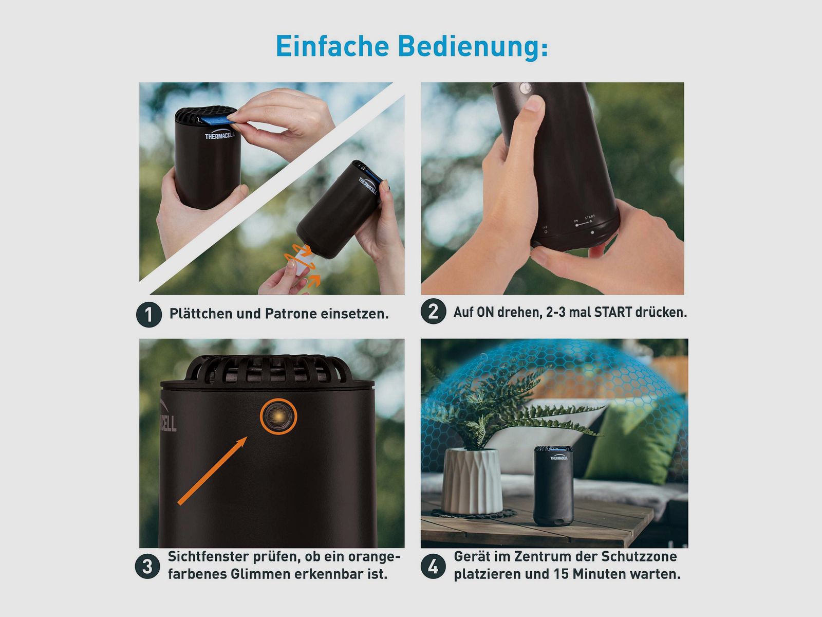 THERMACELL 920219 Mückenabwehrgerät Tischgerät HALO Mini Farbe Zitrus gelb