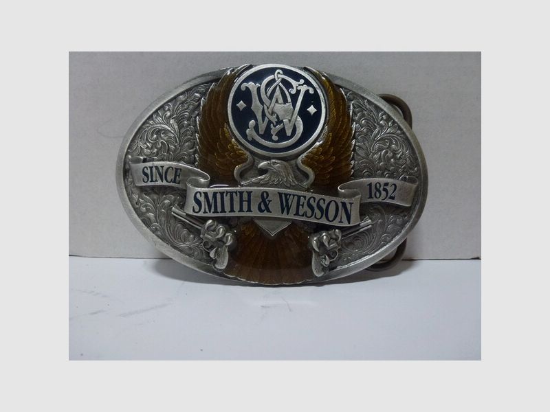 Seltene Gürtelschliesse/-Schnalle Smith & Wesson Logo