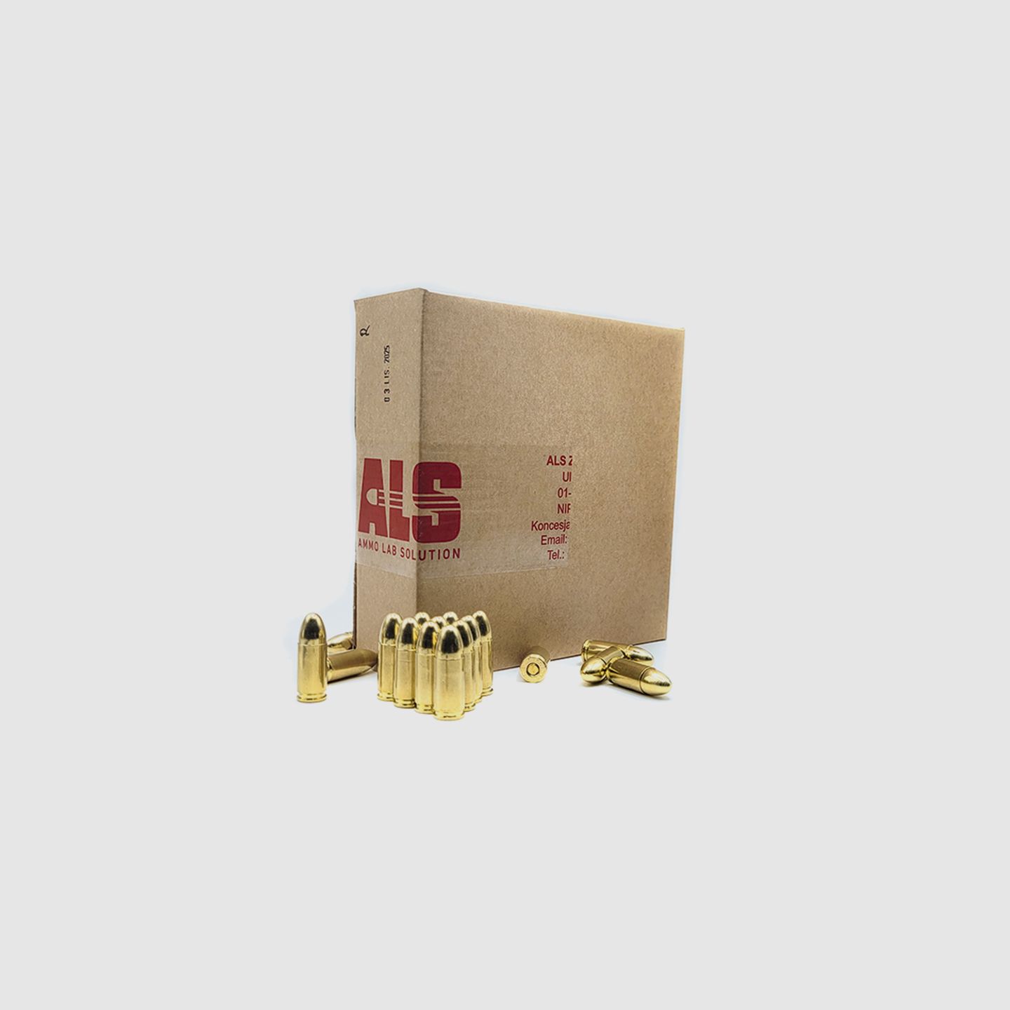 ALS 9x19mm FMJ Ammunition 8 g/124 gr