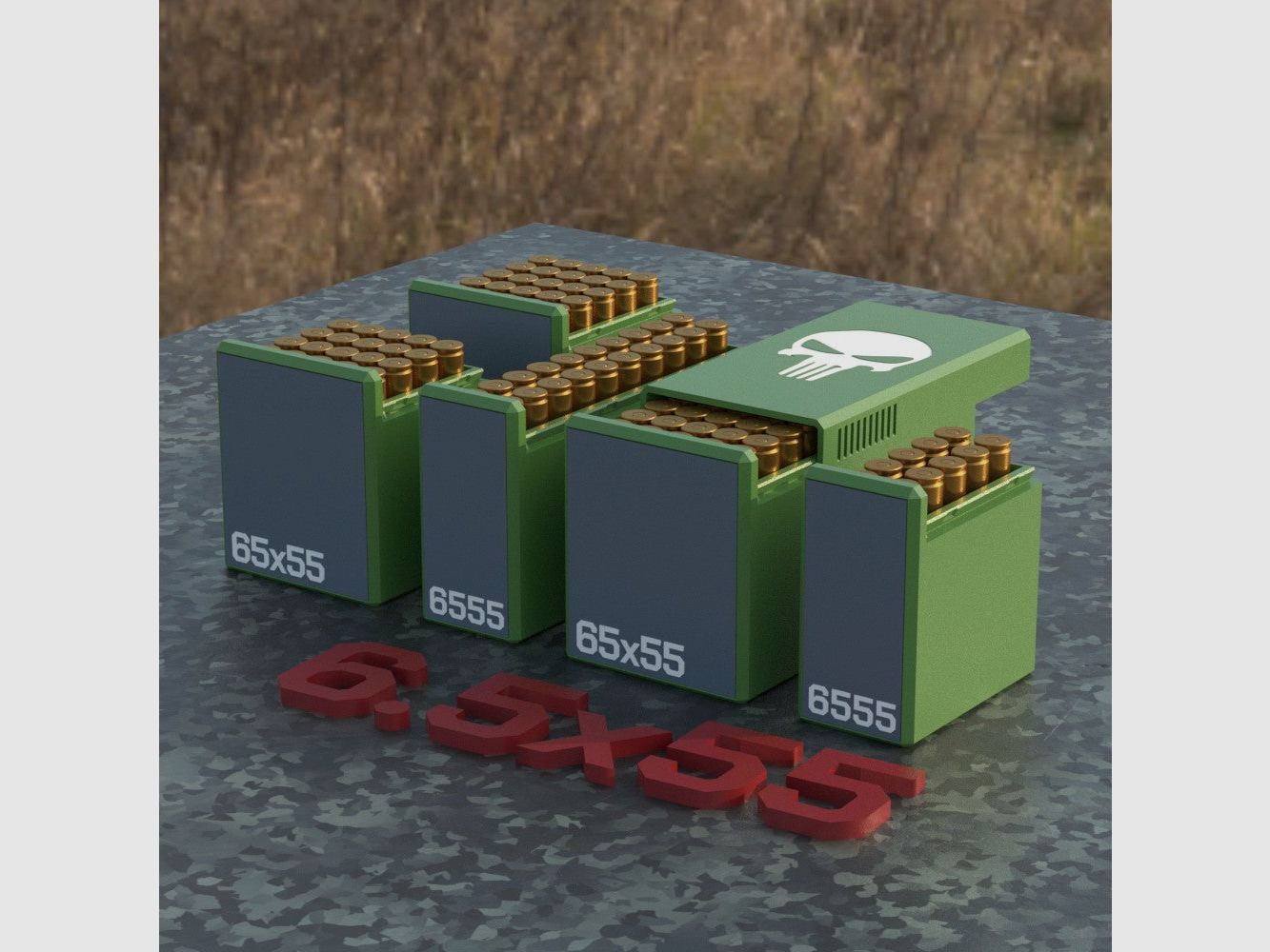 Filamelt munitiekist / Ammo 6.5x55 - patroonbox voor 50 schoten, Made in Germany