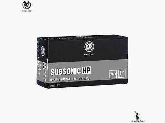 Rws Munition Subsonic HP Kal. .22Lr. 40 gr. Art. 2132664